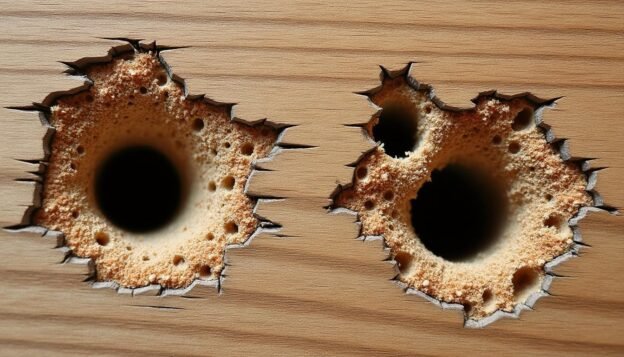 découvrez comment distinguer les trous causés par les vrillettes de ceux dus aux termites dans le bois, pour mieux protéger votre maison et intervenir efficacement.